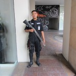 Security guard outside Starbucks in Manilla!